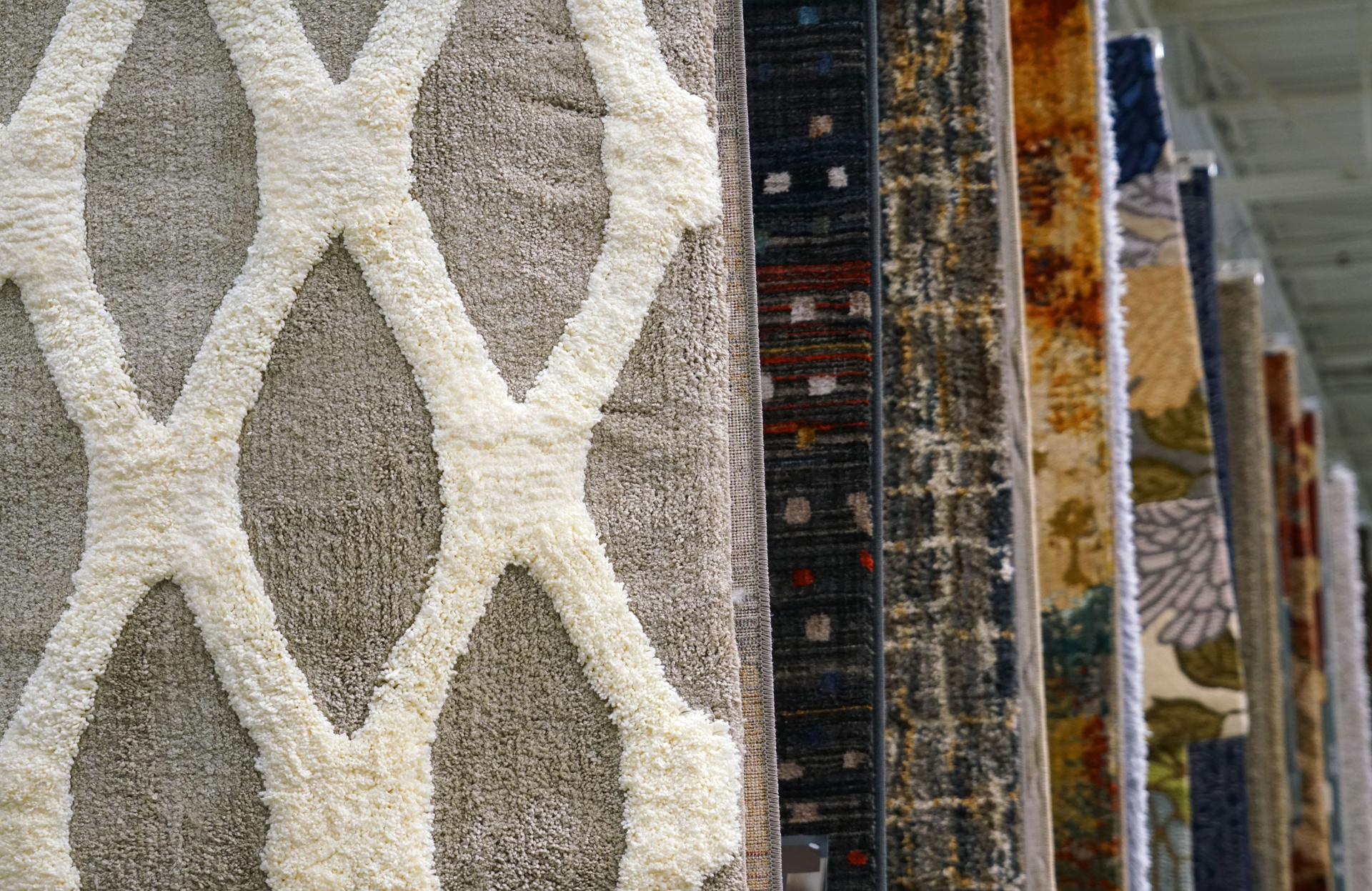 close up on hanging carpet